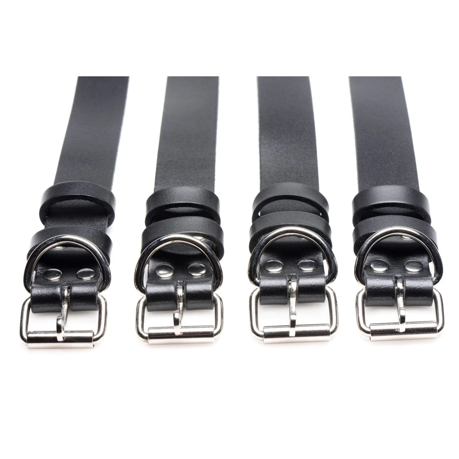 4 Pack Leather Locking Bondage Straps