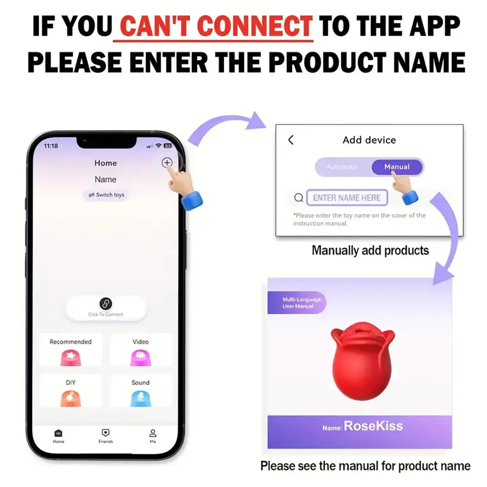 7 Sucking Modes App Controlled Rose Vibrator Female Adult Toy