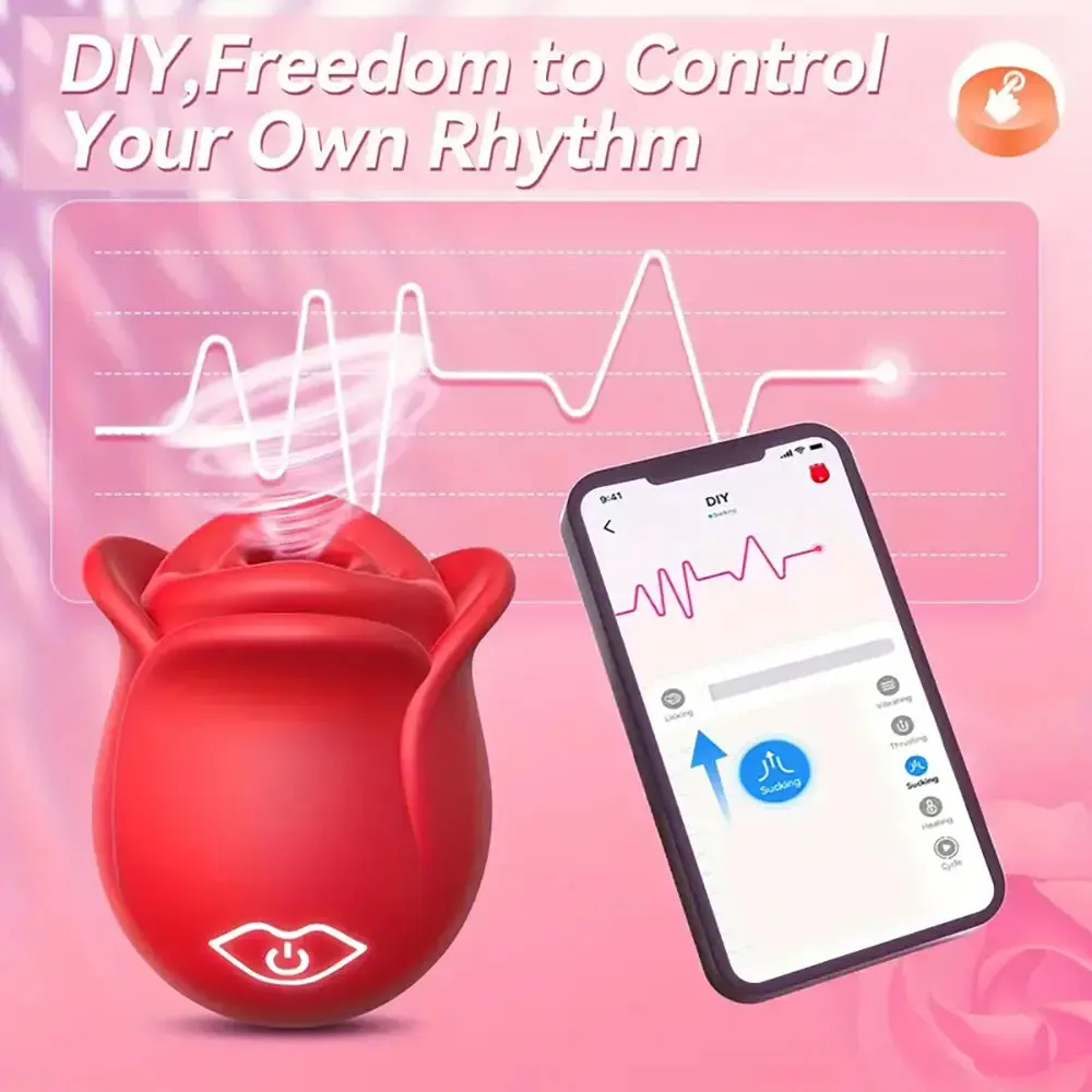 7 Sucking Modes App Controlled Rose Vibrator Female Adult Toy