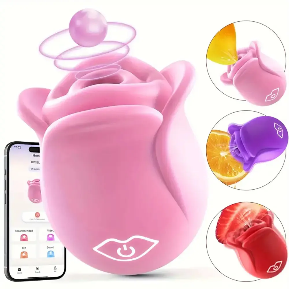 7 Sucking Modes App Controlled Rose Vibrator Female Adult Toy