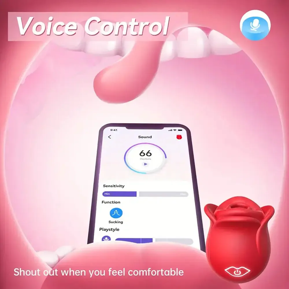 7 Sucking Modes App Controlled Rose Vibrator Female Adult Toy
