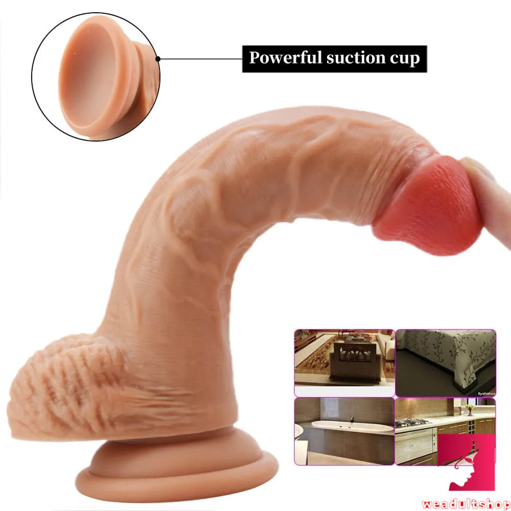 7.48in Soft Silicone Suction Cup Lifelike Dildo For Adult Women