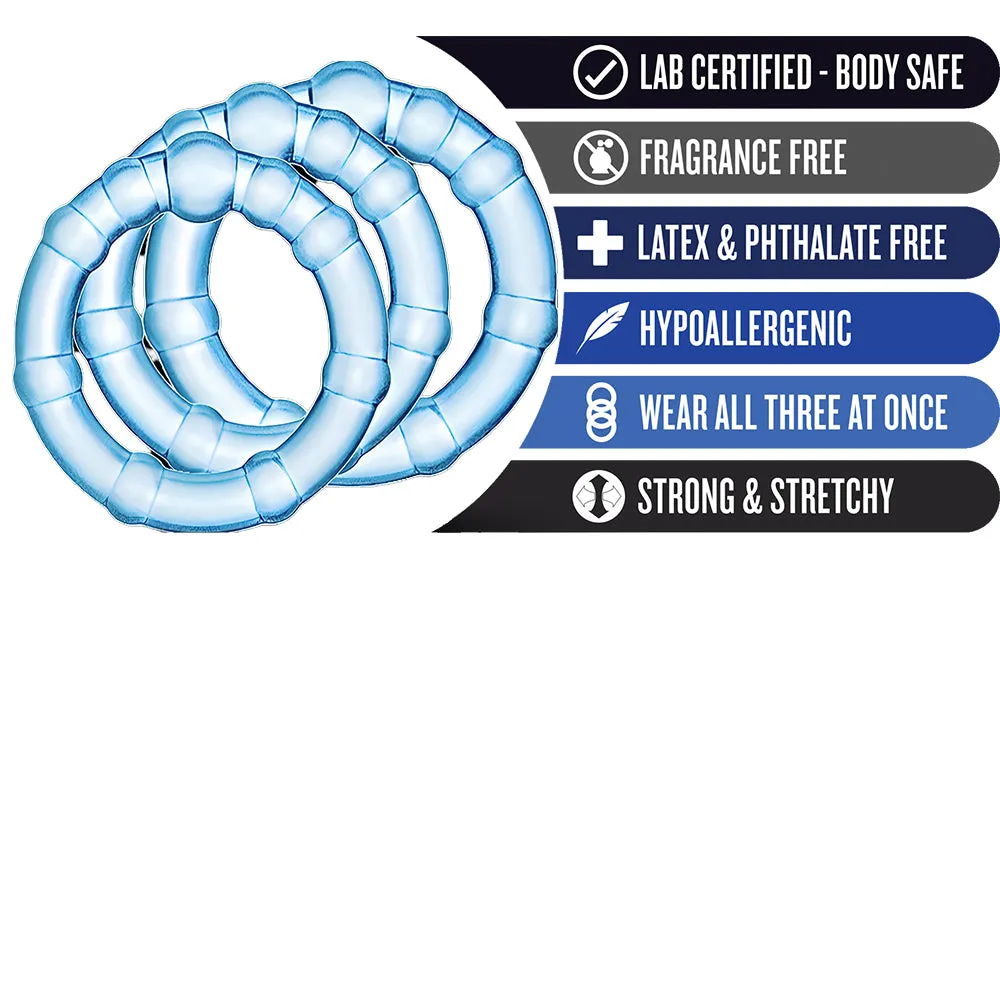 8-Pack Cock Ring Silicone Erection Enhancer Male Couples Balls Delay Sex Toy