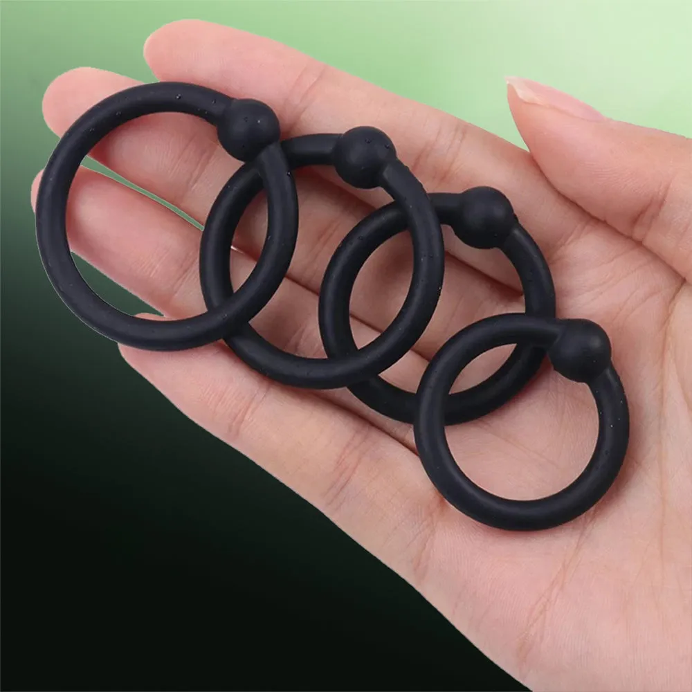 8-Pack Cock Ring Silicone Erection Enhancer Male Couples Balls Delay Sex Toy