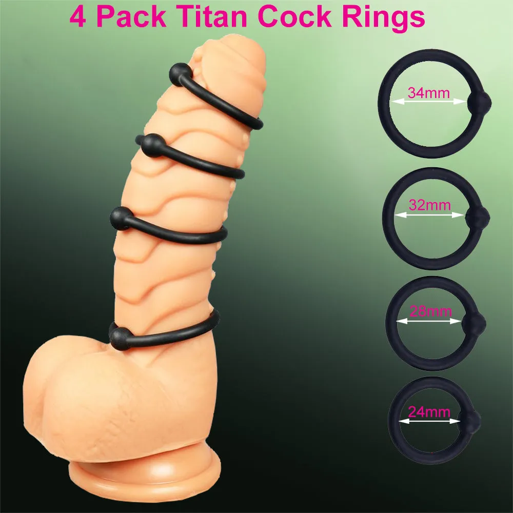 8-Pack Cock Ring Silicone Erection Enhancer Male Couples Balls Delay Sex Toy