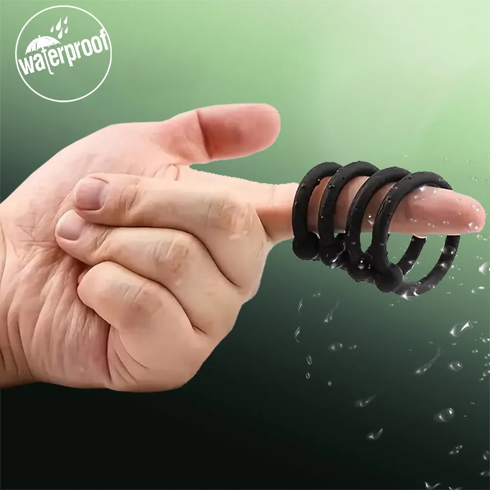 8-Pack Cock Ring Silicone Erection Enhancer Male Couples Balls Delay Sex Toy