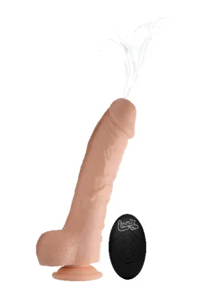8.5in Dual Density Squirting Dildo Light Skin Tone w Remote