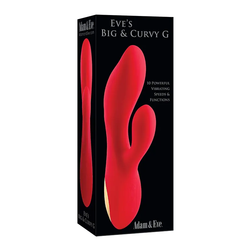 Adam & Eve Eve's Big & Curvy G Rechargeable Vibrating Silicone Dual Stimulator Red