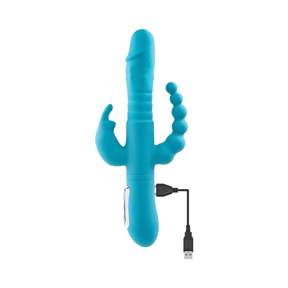 Adam & Eve Eve's Thrusting Triple Joy Rabbit - Teal