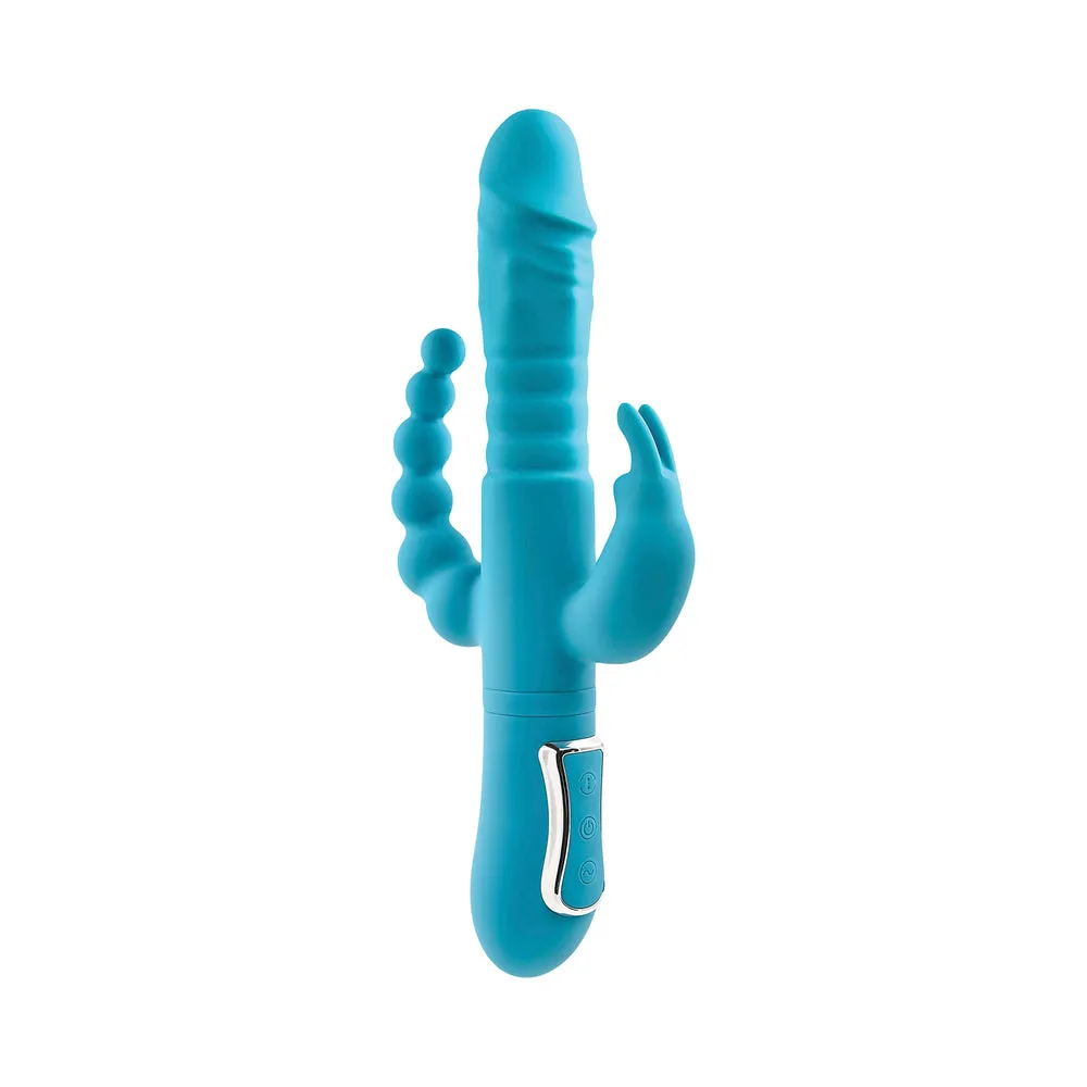 Adam & Eve Eve's Thrusting Triple Joy Rabbit - Teal