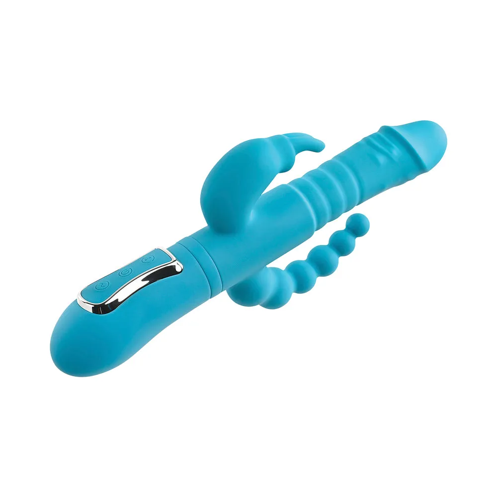 Adam & Eve Eve's Thrusting Triple Joy Rabbit - Teal