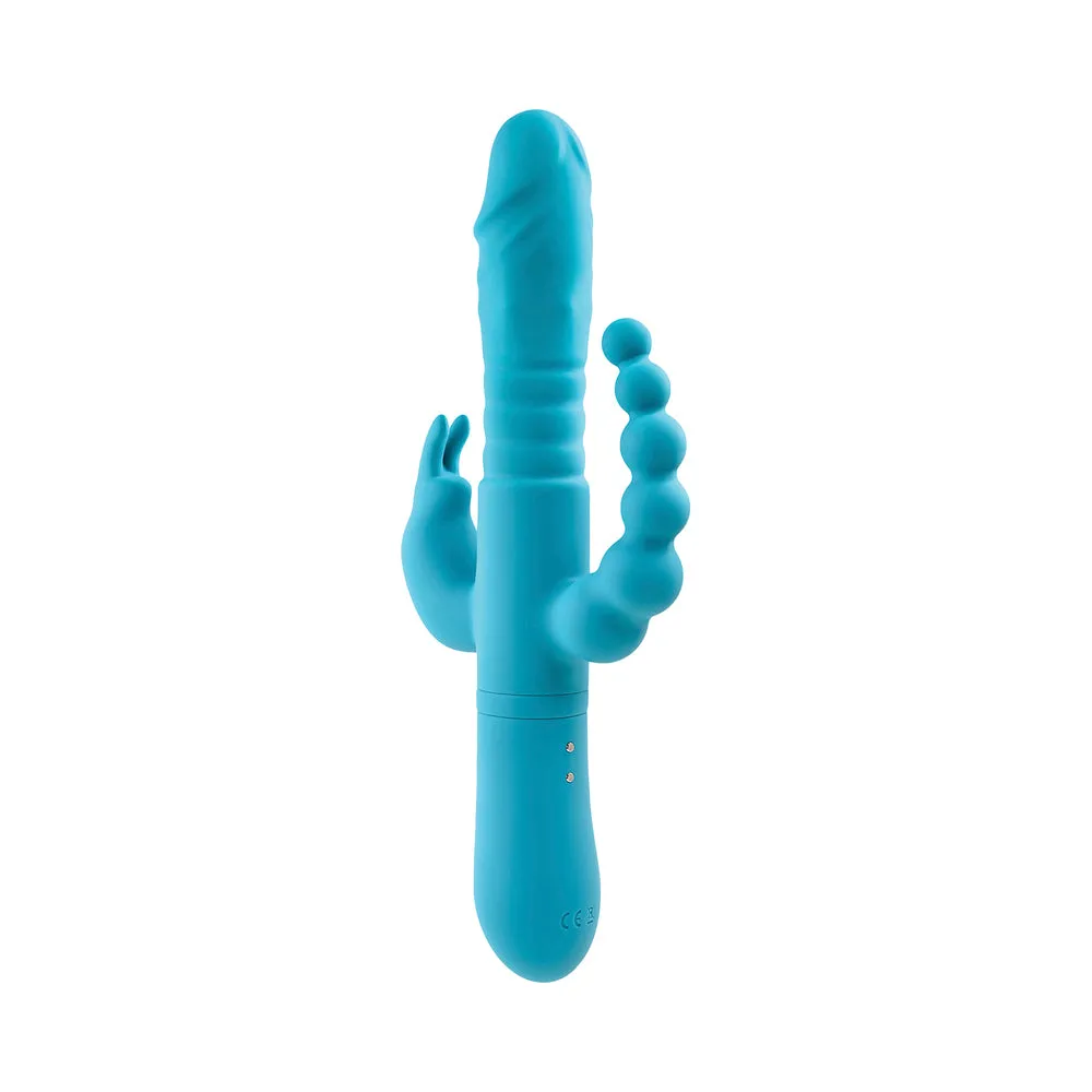 Adam & Eve Eve's Thrusting Triple Joy Rabbit - Teal
