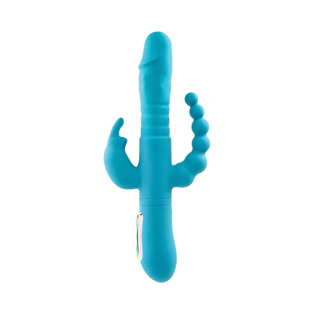 Adam & Eve Eve's Thrusting Triple Joy Rabbit - Teal