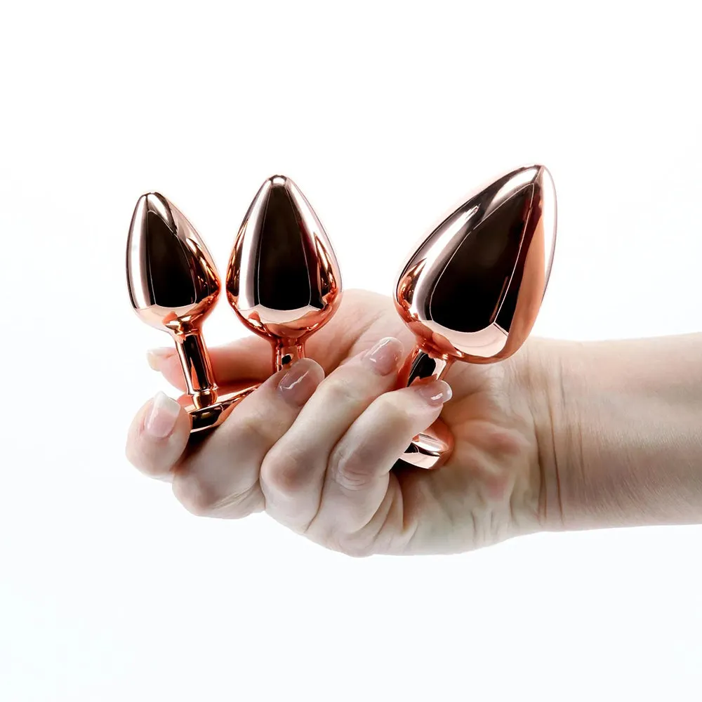 Adam & Eve Rose Gold Pink Heart Anal Plug Training Set