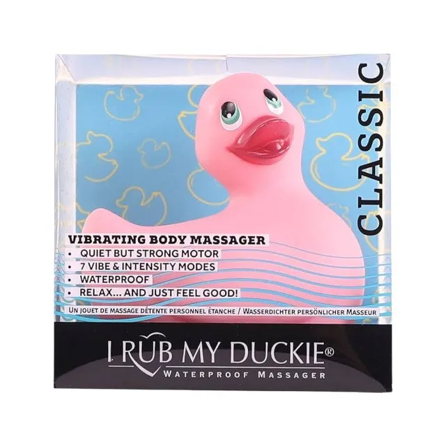 Aparat de masaj BIG TEAZE TOYS I Rub My Duckie Classic. pentru corp și zonele intime. 7 funcții de vibrație. rezistent la apă. roz