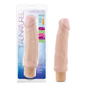 Au Naturel Home Wrecker 9.5 in. Dual Density Vibrating Dildo Beige