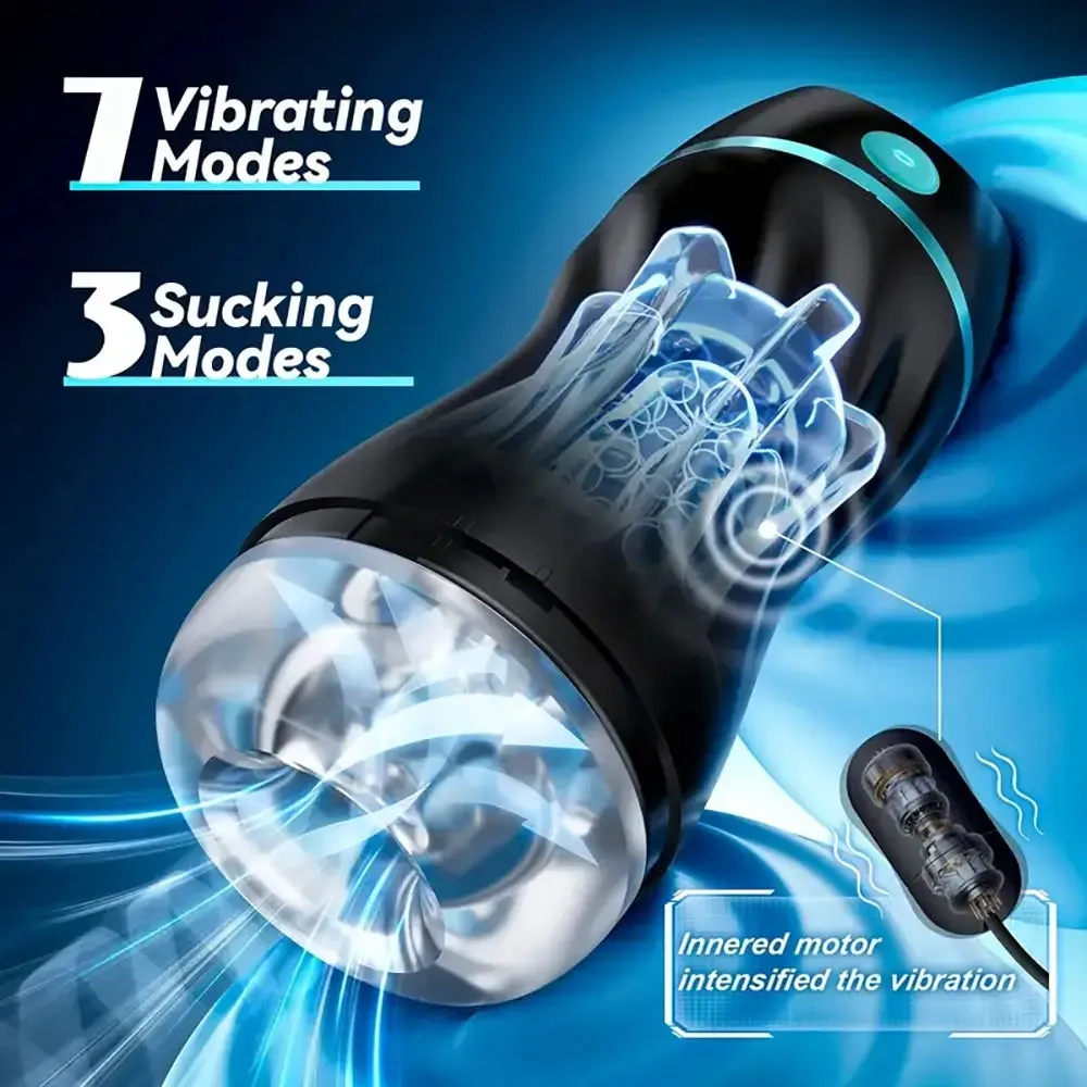 Automatic Sucking Suction Hands Free Vibrating Male Masturbator