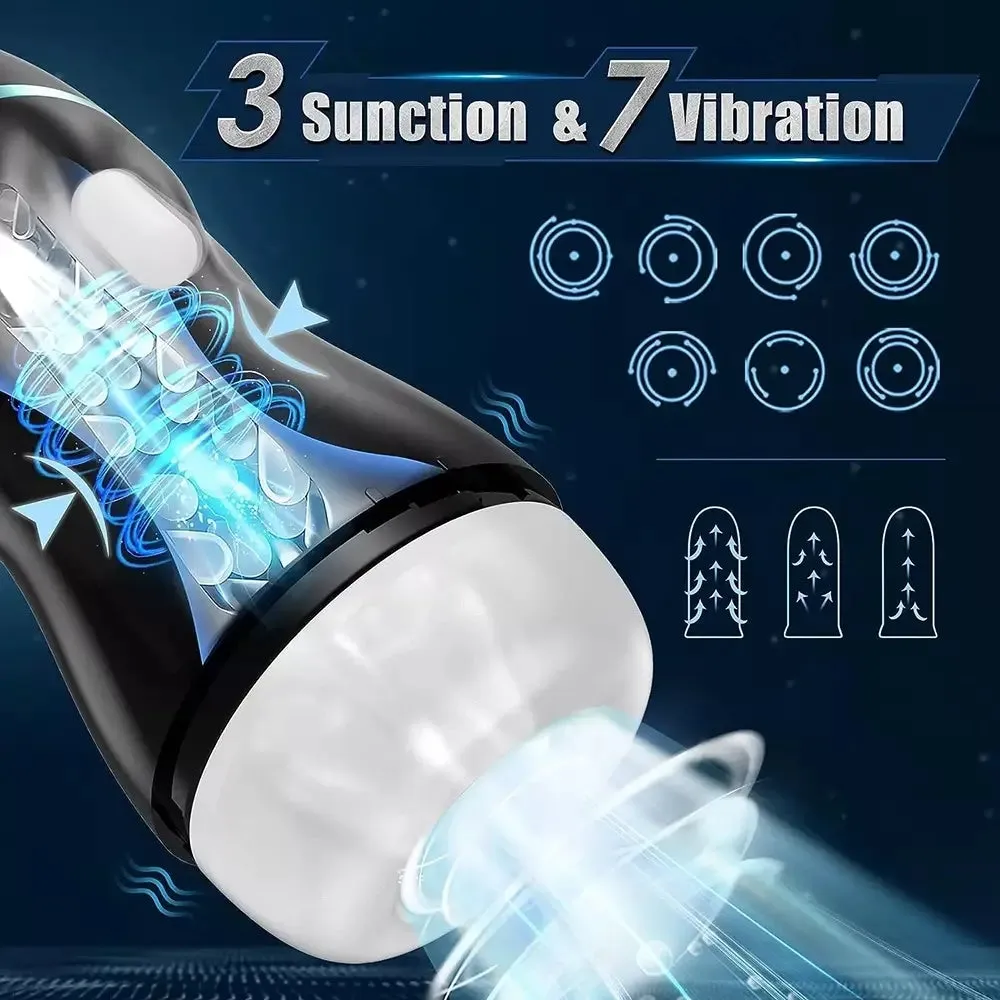 Automatic Sucking Suction Hands Free Vibrating Male Masturbator
