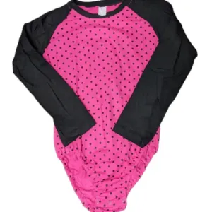 Black & Pink Polka Dots Cotton Bodysuit