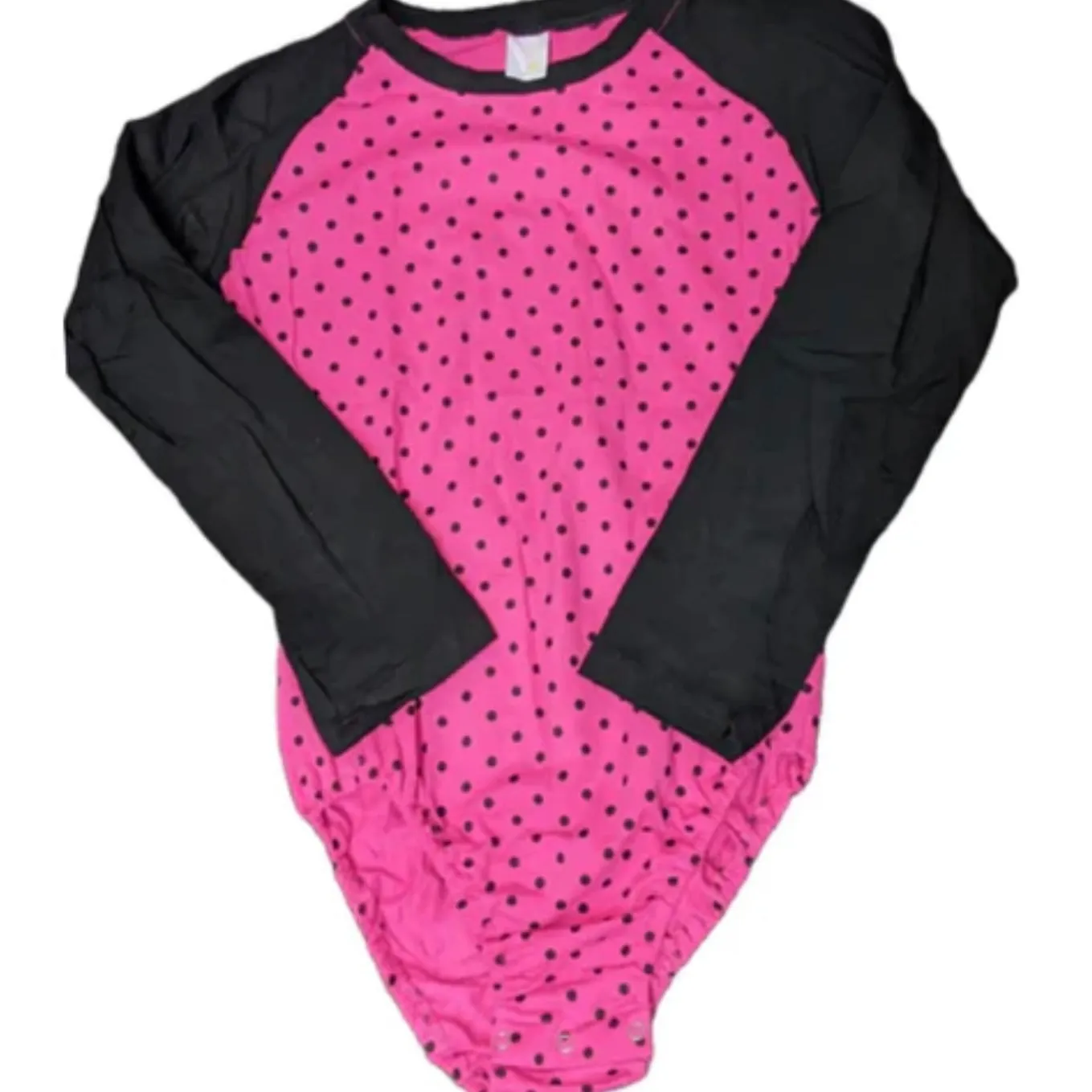 Black & Pink Polka Dots Cotton Bodysuit