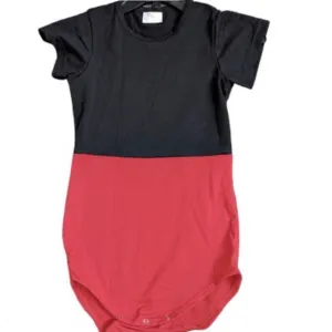 Black & Red Cotton Bodysuit