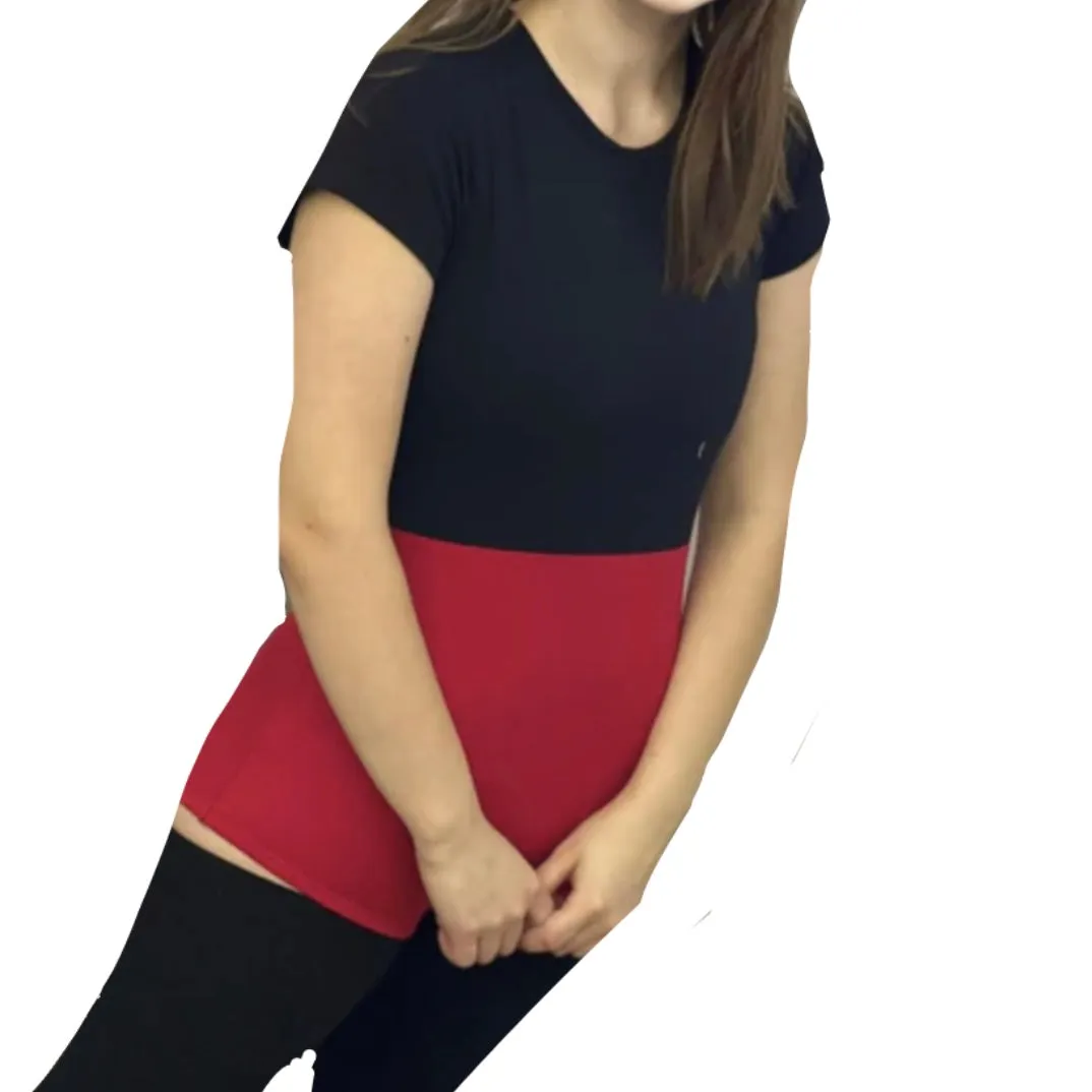 Black & Red Cotton Bodysuit
