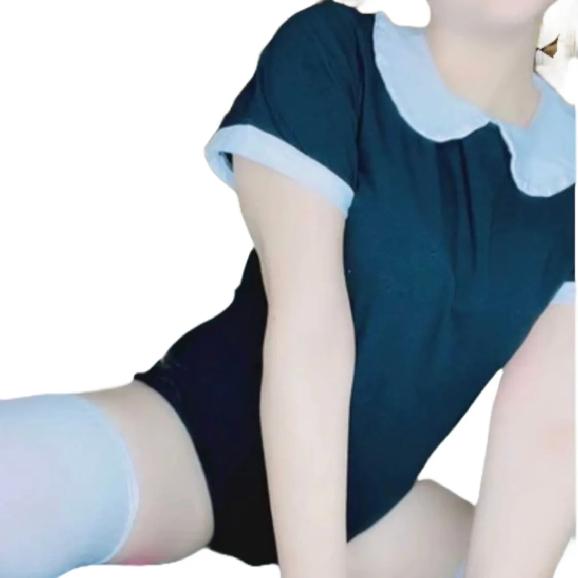 Black & White Cotton Collared Bodysuit