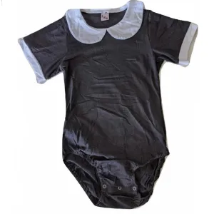 Black & White Cotton Collared Bodysuit