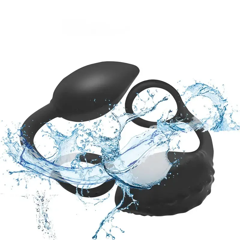 Black Silicone Lock Ring For Men Prostate Perineum Stimulation Massage
