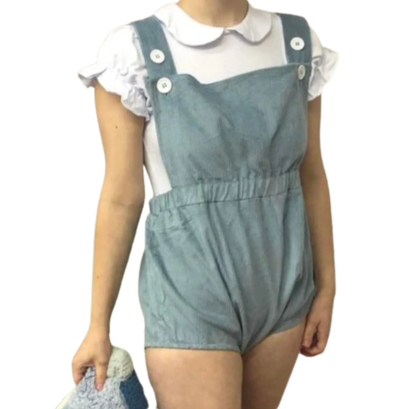 Blue Corduroy Romper