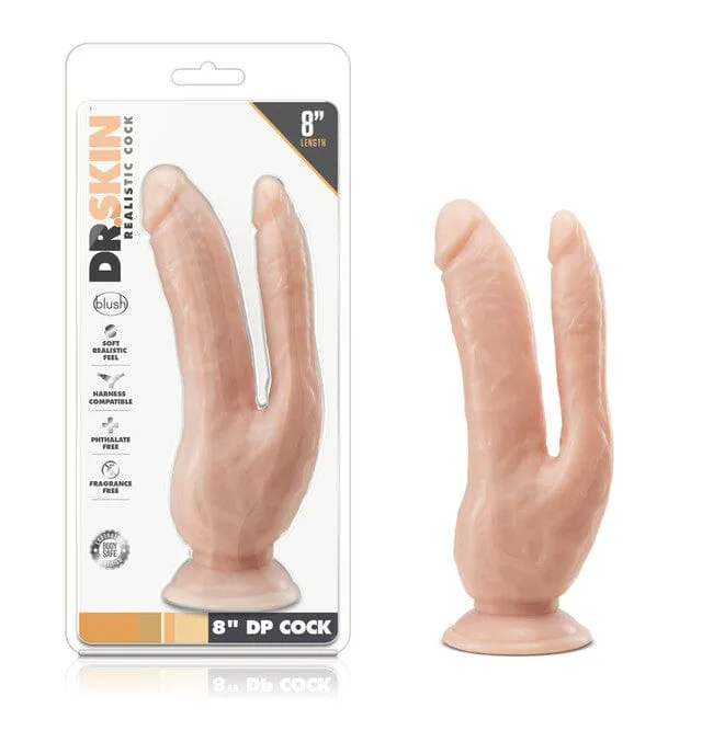 Blush Dr. Skin Vanilla 8 Inch DP Cock