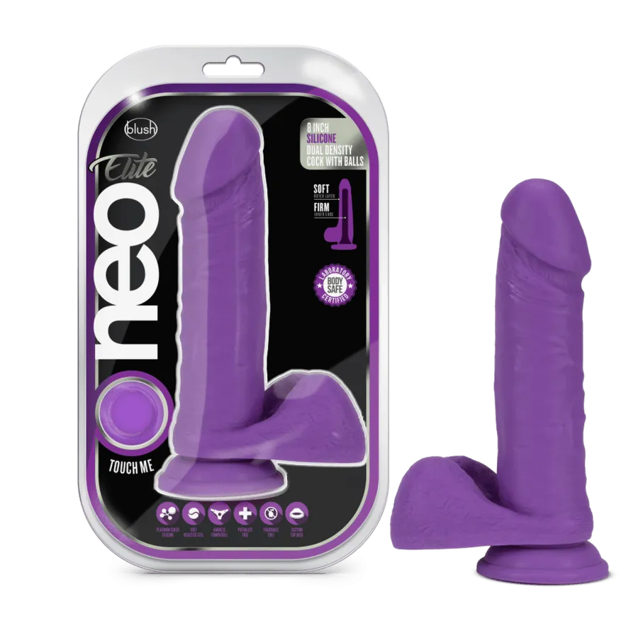 Blush Neo Elite 8 Inch Dual Density Cock with Balls