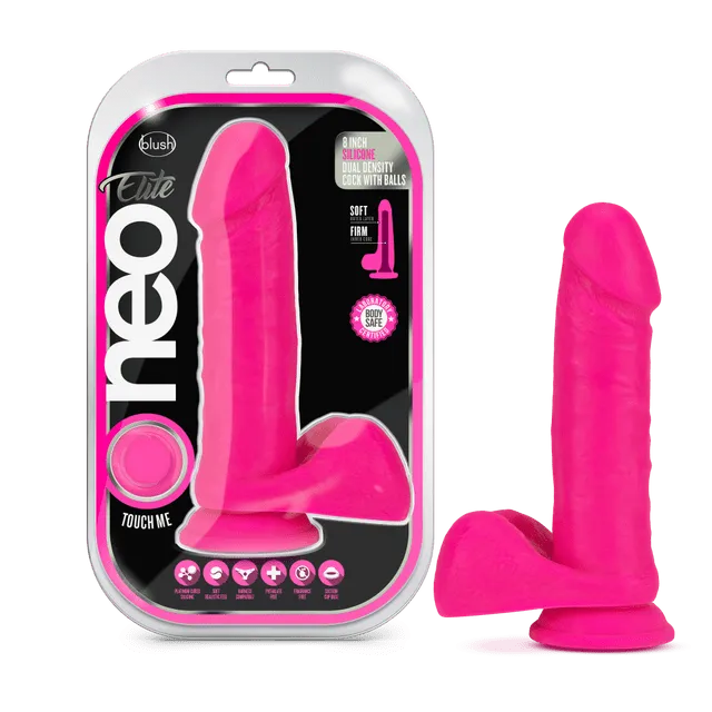 Blush Neo Elite 8 Inch Dual Density Cock with Balls