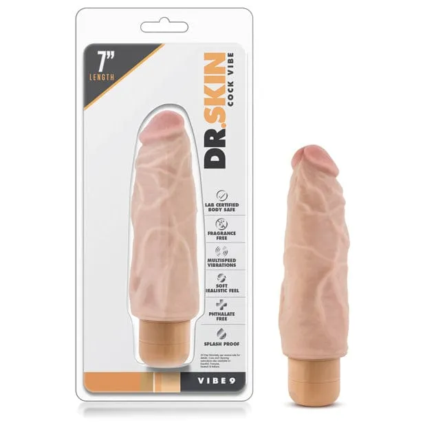 Blush Novelties - Dr Skin Vibe 9 Dong Vibrating Realistic Dildo 7 (Beige)