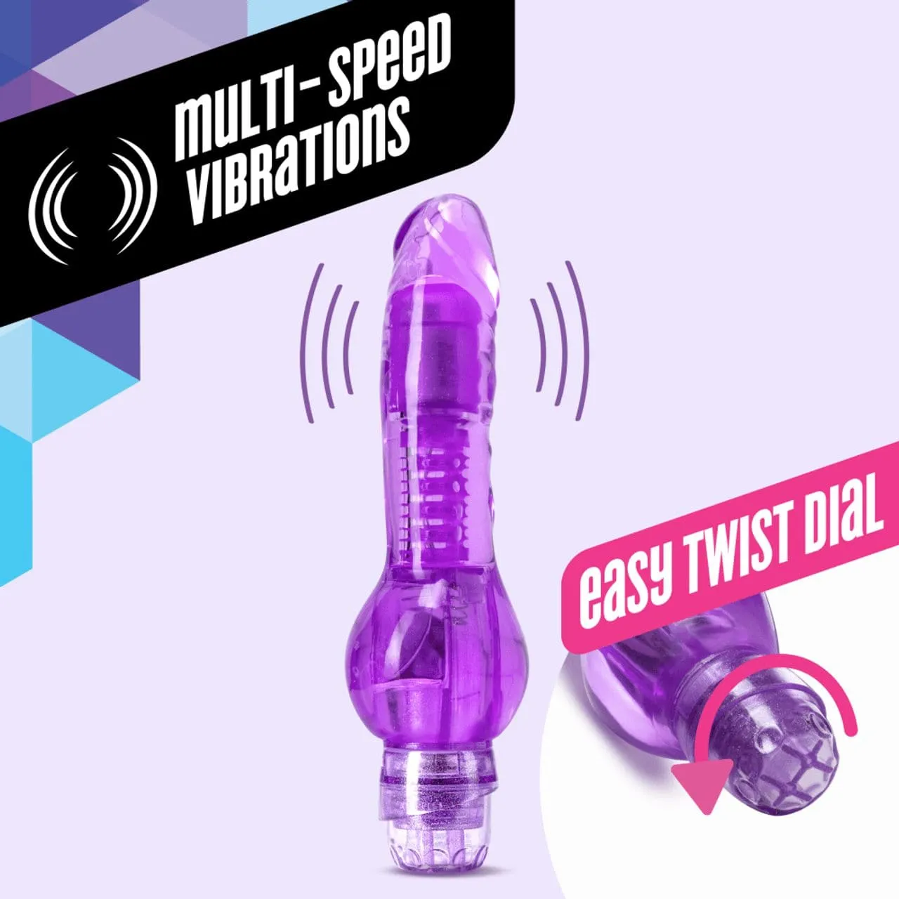 Blush Novelties - Naturally Yours Mr Right Now Vibrating Realistic Dildo 6.5 (Purple)