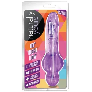 Blush Novelties - Naturally Yours Mr Right Now Vibrating Realistic Dildo 6.5 (Purple)