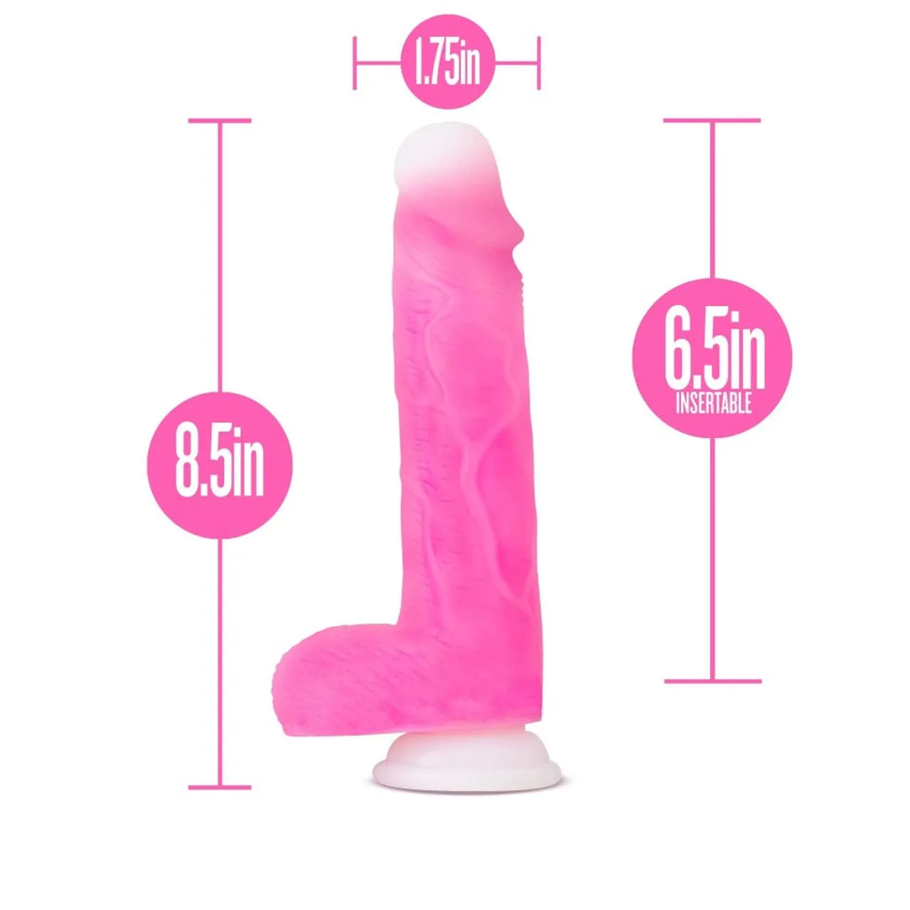 Blush Novelties - Neo Elite Roxy 360 Degree Gyrating Vibrating Realistic Dildo with Balls 8.5 (Pink)