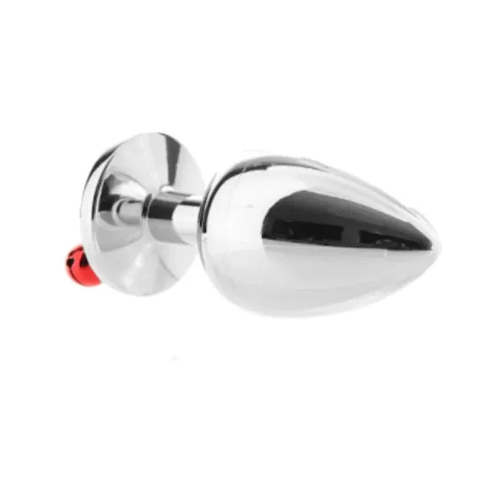 Booty Sparks Red Gem Anal Plug Set with Jingle Bells