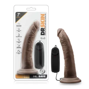 Dr. Skin Dr. Dave Realistic 7 in. Vibrating Dildo Brown