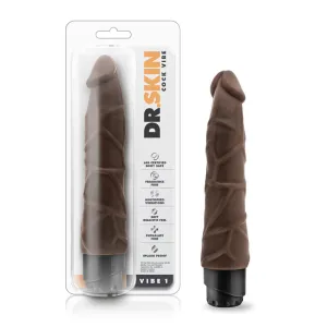 Dr. Skin Vibe 1 Realistic 9 in. Vibrating Dildo Brown