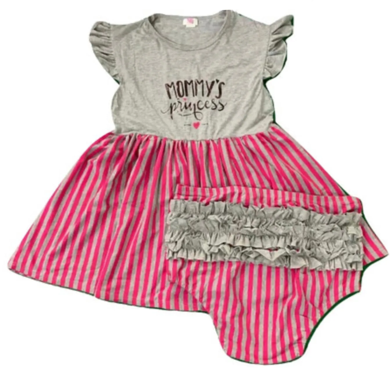 Grey & Pink Ruffles Bloomers Shorts