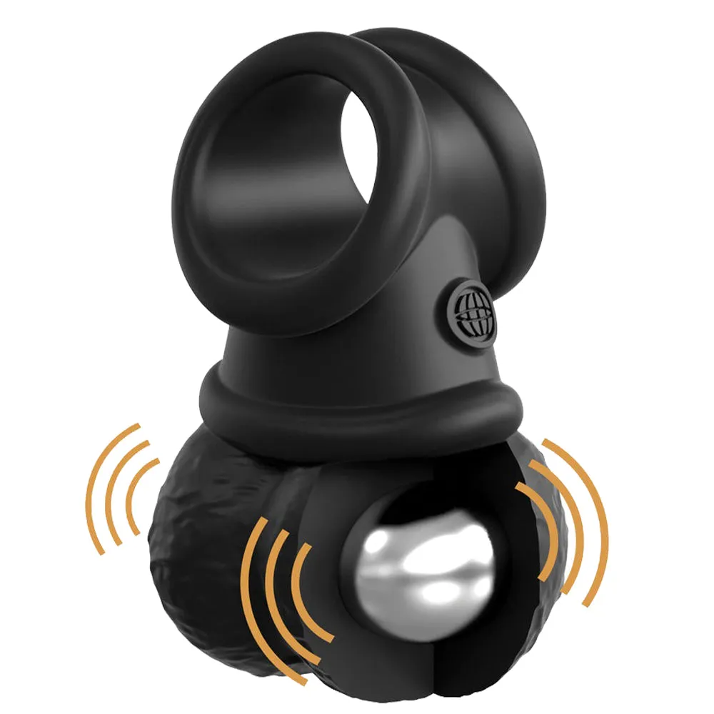 King Cock Elite The Crown Jewels Vibrating Balls Penis Dildo Ring USB Sex Toy
