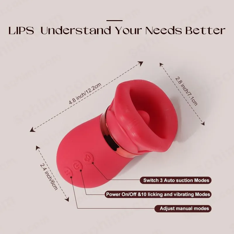 LIPS| Kiss App Control Tongue Licking Multi Stimulations Mouth Vibrator