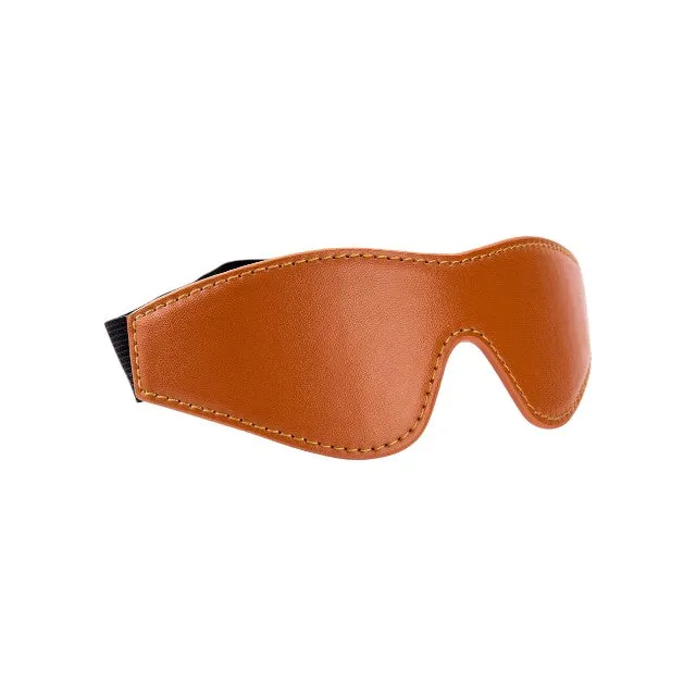Mască DREAMTOYS Blaze Elite Mask. pentru jocuri erotice. din piele ecologică. cu bandă elastică. culoare maro coniac