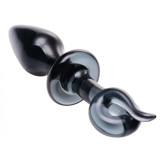 Master Series Swine Pig Tail Glass Anal Plug