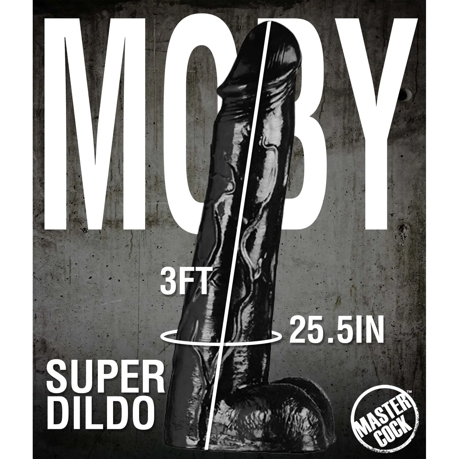 Moby Huge 3 Foot Tall Super Dildo - Black