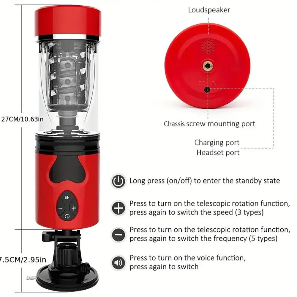 Multi Angle Automatic Telescopic Rotating Heating Masturbator
