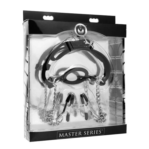 Mutiny O-ring Gag With Nipple Clamps