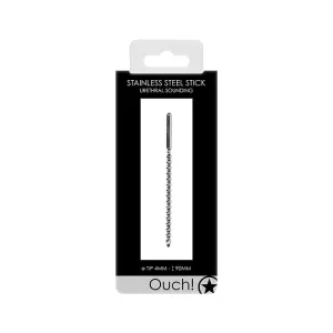 Ouch! Urethral Sounding Stainless Steel Beaded Stick 4 mm