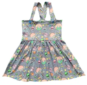 Pastel Aliens Suspender Skirt Dress